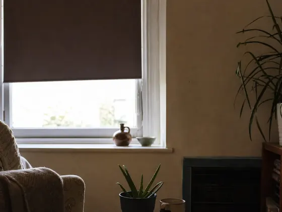 blackout curtain edge, daytime light behind