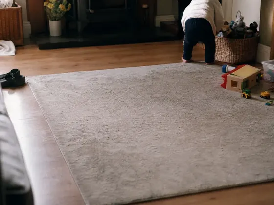living room floor, toys, late morning
