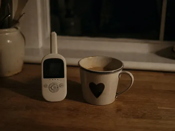 evening kitchen, monitor on the worktop
