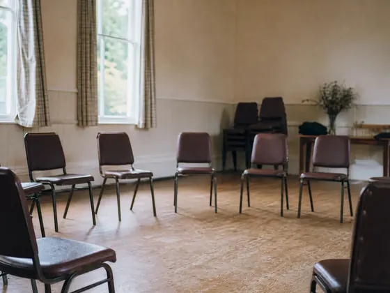 playgroup hall, chairs in a circle