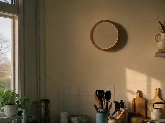 clock on a kitchen wall, late afternoon