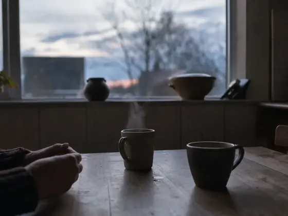 two mugs, early light