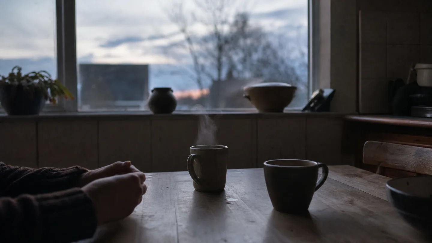 two mugs, early light