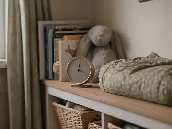 room thermometer on a nursery shelf