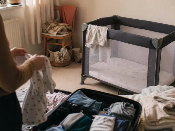spare bedroom, travel cot in the corner