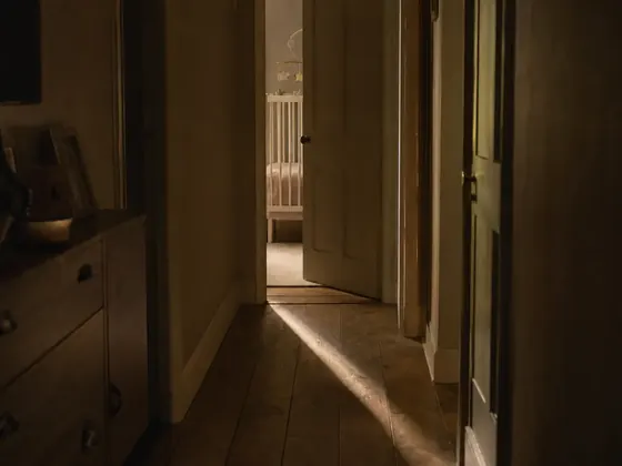 dark hallway, doorway light